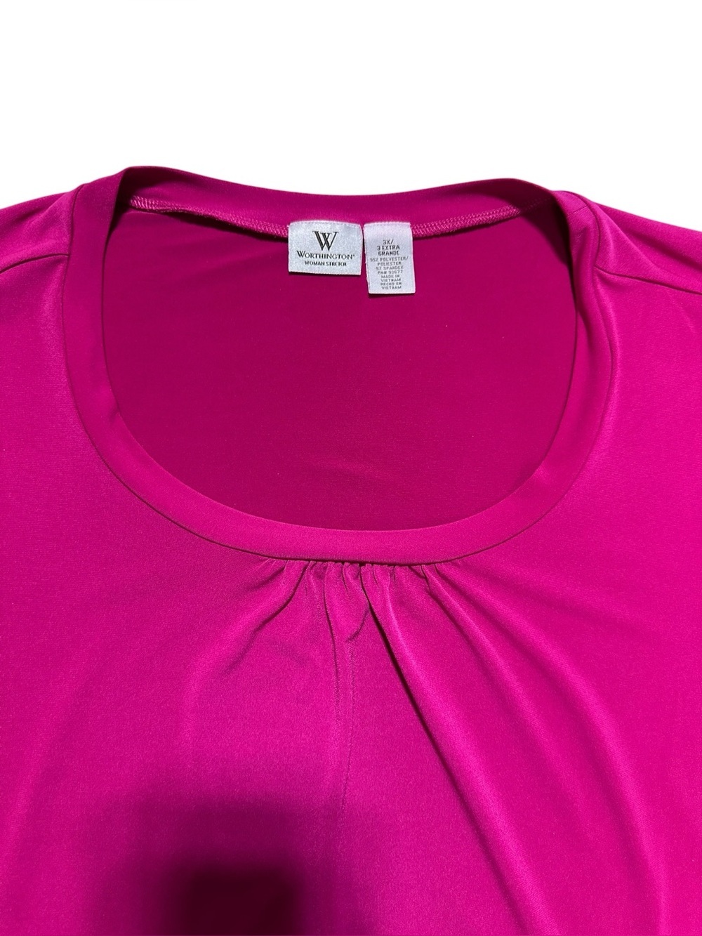 Worthington Fuchsia Short Sleeve Scoop Neck Tee 3X - Picture 3 of 10